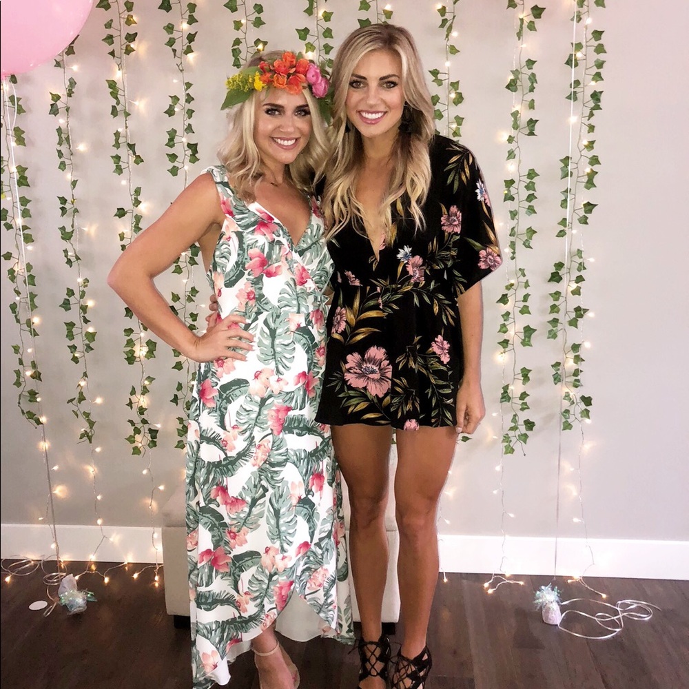 Floral black romper